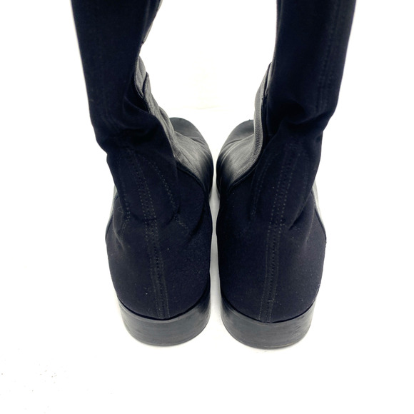 Stuart Weitzman 5050 Over The Knee Boot Black Leather Stretch Elastic Ta… - Picture 5 of 9